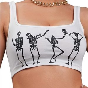 Skeleton crop tank top